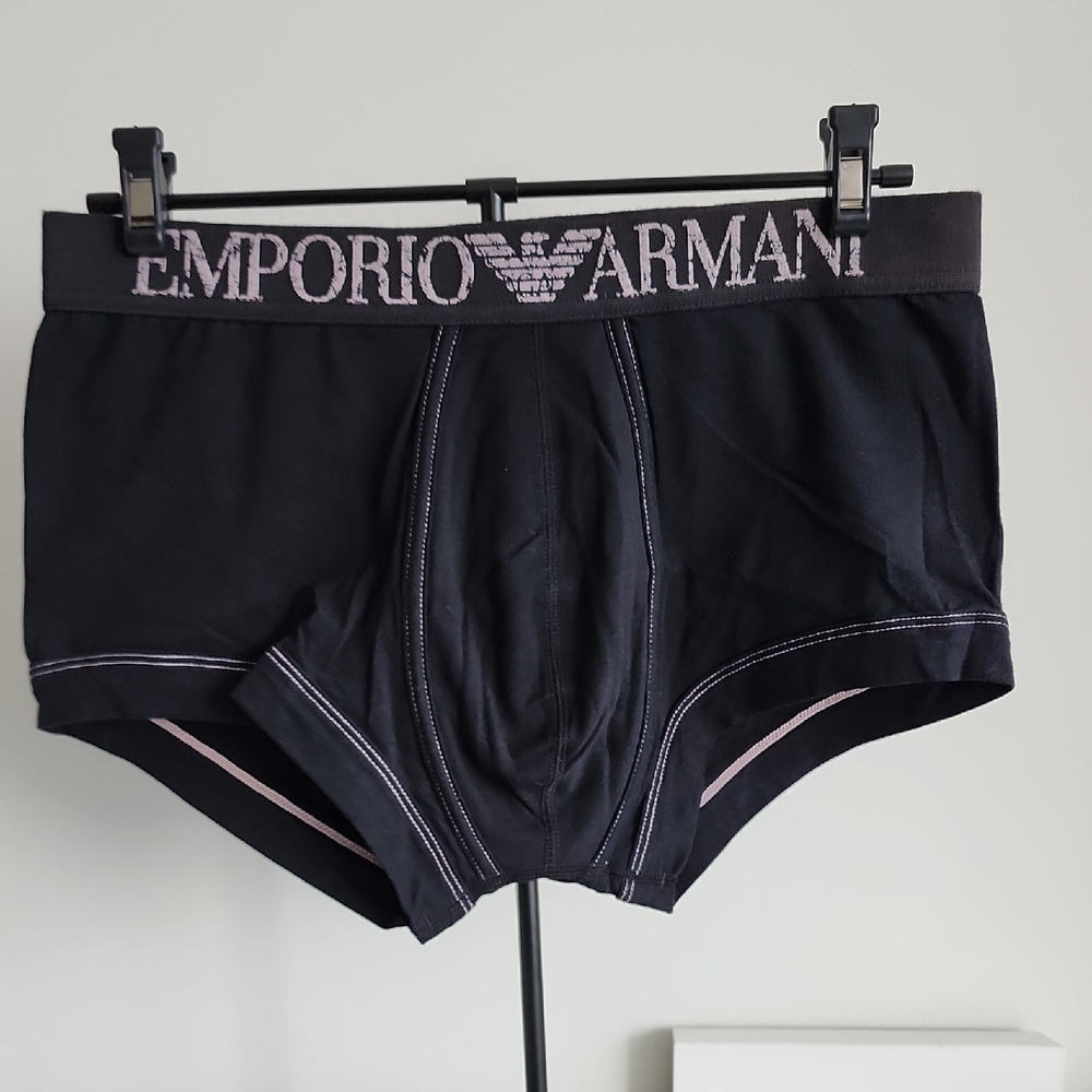 Emporio Armani Black and Pink Men's Briefs